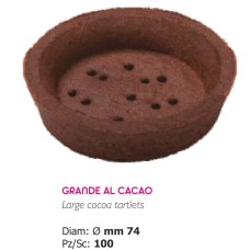 TARTELLETTE FROLLA GRANDI CACAO TARTE MARI ARTIZANALE CU BORDURA NETEDA D74MM 100 BUCATI PER CUTIE